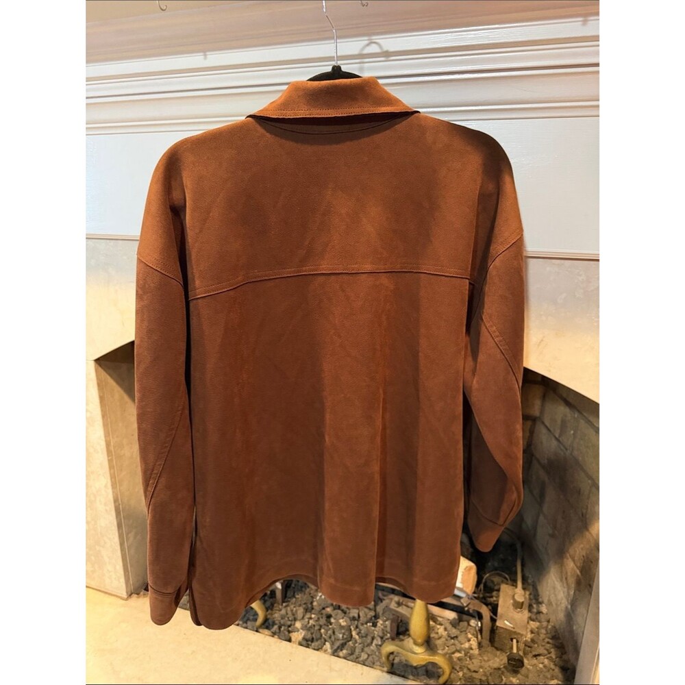 Ruby Rd. Suede Button-Front Jacket in Rust Brown Size large - Picture 4 of 4